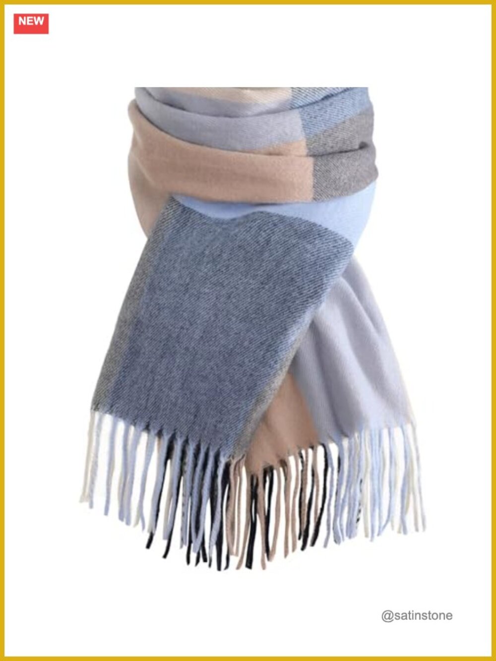 Cozy Plaid Blanket Scarf Pashmina Shawl